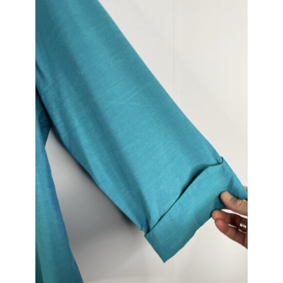 Ali Miles Womens Sz PXL Blue Boxy Button Up Top Lagenlook Wearable Art Artsy - Picture 4 of 11